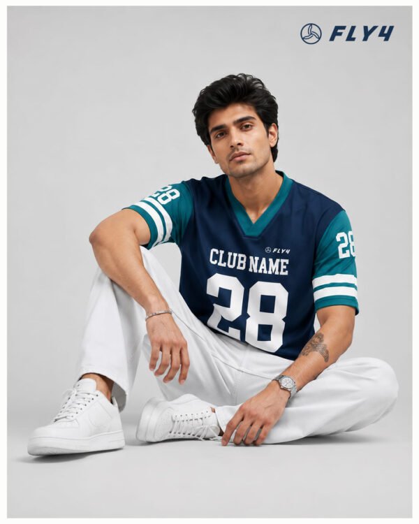 Fly4 Club Varsity Jersey – Navy & Teal Edition